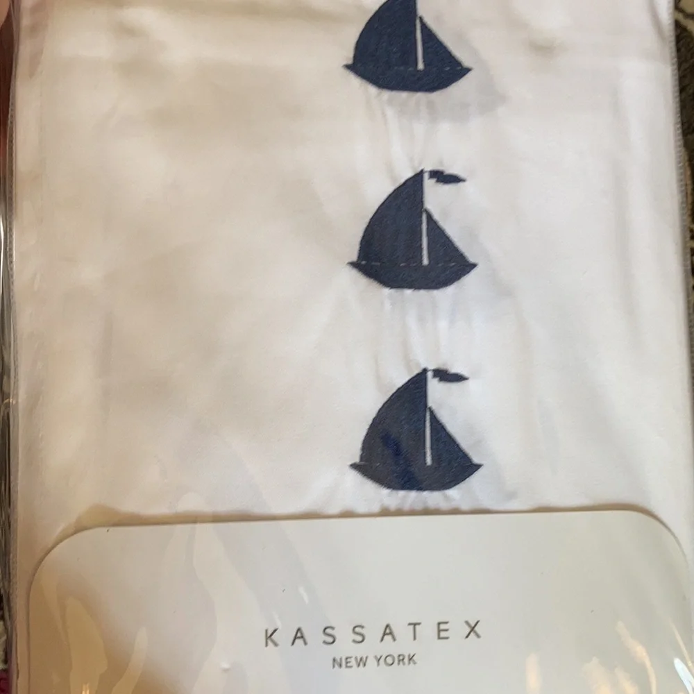 Shower Curtain - Embroidered Sailboat by Kasatex New York. Fabulous!